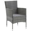 vidaXL Ensemble &agrave; manger de jardin coussins 7pcs R&eacute;sine tress&eacute;e Gris