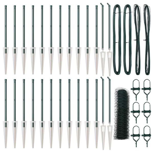 vidaXL Poteau de cl&ocirc;ture. Vert 50 x 0,8 m (maillage 36 mm)