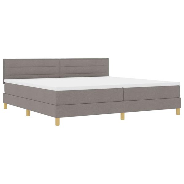vidaXL Lit à ressorts avec matelas Taupe 200 x 200 cm tissu