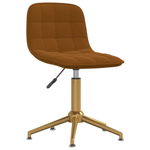 vidaXL Chaise pivotante de salle &agrave; manger Marron Velours