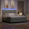 vidaXL Lit &agrave; ressort LED avec matelas Gris clair 180 x 200 cm Velours