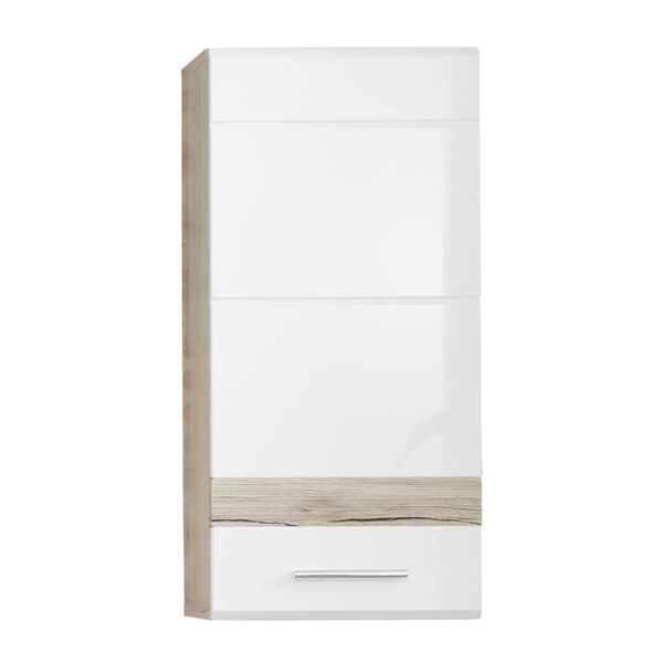Trendteam Armoire murale rangement Set-One blanc/ch&ecirc;ne clair San Remo
