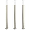 vidaXL Borne lumineuse lot de 3 110 cm acier inoxydable IP44