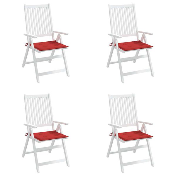 vidaXL Coussins de chaise jardin lot de 4 rouge 50x50x4cm tissu oxford