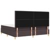 vidaXL Lit &agrave; ressort LED avec matelas Marron fonc&eacute; 200 x 200 cm tissu