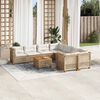 vidaXL Salon de jardin avec coussins 9 pcs beige r&eacute;sine tress&eacute;e