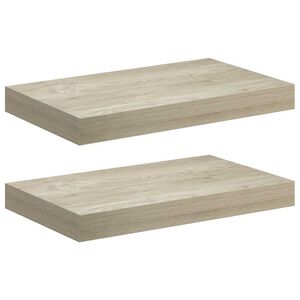 vidaXL &Eacute;tag&egrave;res murales flottantes 2 pcs ch&ecirc;ne 40x23,5x3,8 cm MDF