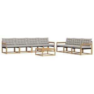 vidaXL Ensemble de canap&eacute;s d'ext&eacute;rieur 8 pc Blanc et gris clair