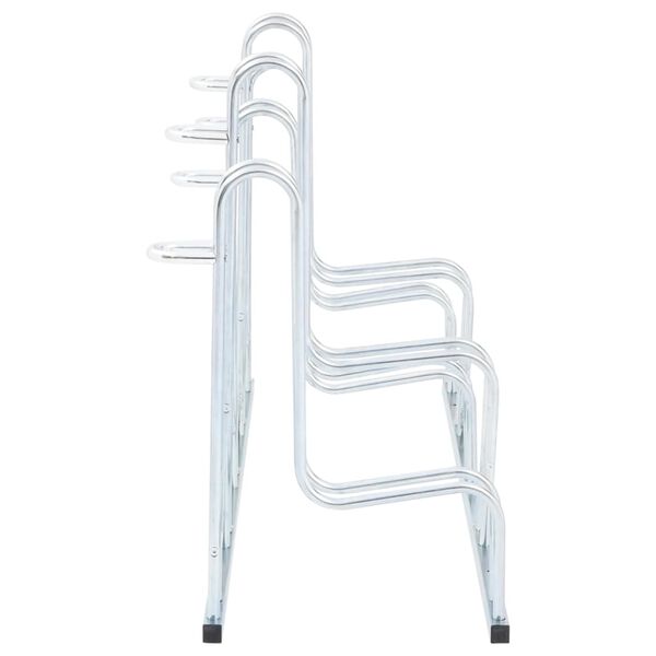 vidaXL Support de v&eacute;lo au sol autoportant pour 5 v&eacute;los acier galvanis&eacute;
