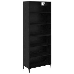 vidaXL Haut Armoire Ch&ecirc;ne noir 69,5 x 34 x 180 cm Bois d'ing&eacute;nierie