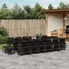 vidaXL Ensemble &agrave; manger de jardin 17 pcs coussins noir r&eacute;sine tress&eacute;e