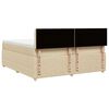 vidaXL Sommier &agrave; lattes de lit avec matelas Cr&egrave;me 200x200 cm Tissu