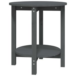 vidaXL Table basse Gris &Oslash; 55x60 cm Bois massif de pin