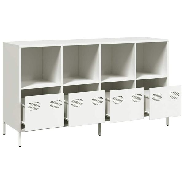 vidaXL Buffet blanc 135x39x73,5 cm acier laminé à froid