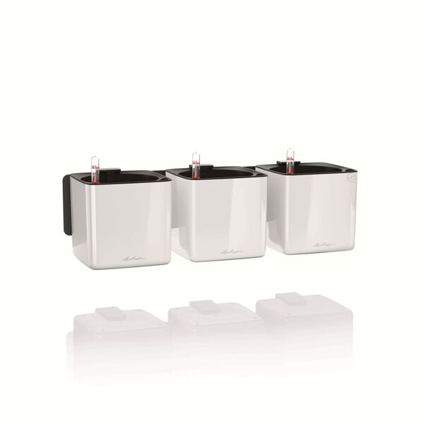LECHUZA 3 pcs Jardinières Green Wall Home Kit Blanc brillant