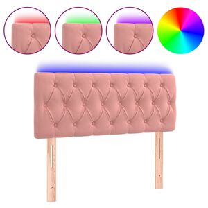 vidaXL T&ecirc;te de lit &agrave; LED Rose 90x7x78/88 cm Velours