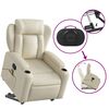 vidaXL Fauteuil inclinable de massage Cr&egrave;me Similicuir