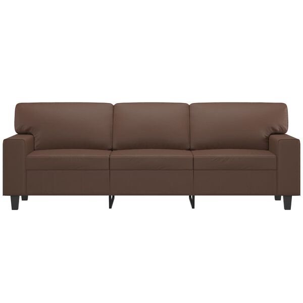 vidaXL Canap&eacute; &agrave; 3 places Marron 180 cm Similicuir