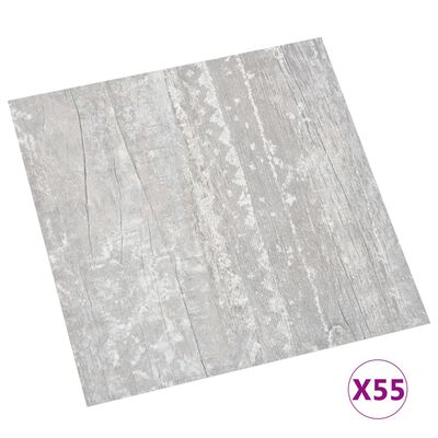 vidaXL Dalles de plancher autoadhésives 55 pcs PVC 5,11 m² gris