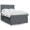 vidaXL Sommier &agrave; lattes de lit et matelas Gris fonc&eacute; 140x190cm Velours
