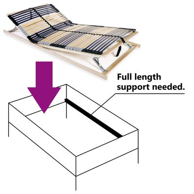 vidaXL Sommier à lattes sans matelas avec 42 lattes 7 zones 100x200 cm