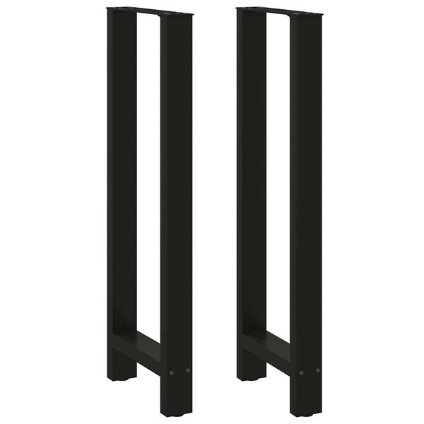 vidaXL Pieds de table de bar Noir 2 pi&egrave;ces 50 x (110-111) cm Acier