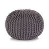 vidaXL Pouf tricot&eacute; &agrave; la main Coton 50 x 35 cm Gris