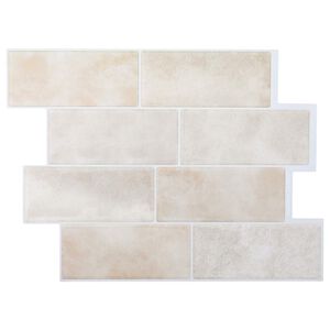 vidaXL Carreau de m&eacute;tro 10 pc Marbre Beige 29 x 21 cm
