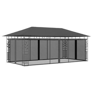 vidaXL Belv&eacute;d&egrave;re avec moustiquaire 6x3x2,73 m Anthracite
