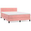 vidaXL Sommier &agrave; lattes de lit avec matelas Rose 140x200 cm Velours