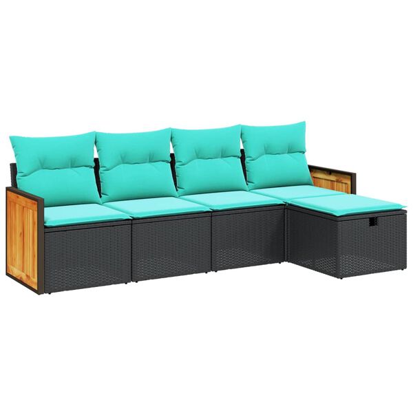 vidaXL Salon de jardin 6 pcs avec coussins gris r&eacute;sine tress&eacute;e