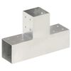 vidaXL Connecteur de poteau Forme en T M&eacute;tal galvanis&eacute; 81x81 mm
