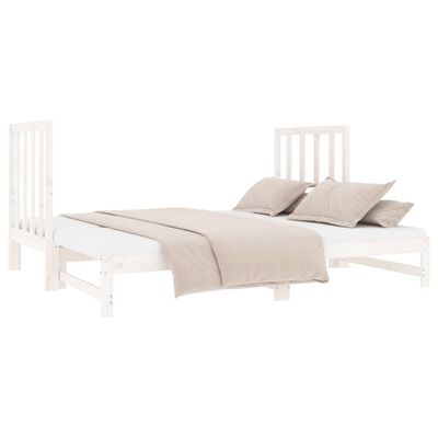 vidaXL Lit coulissant sans matelas blanc 2x(90x190) cm