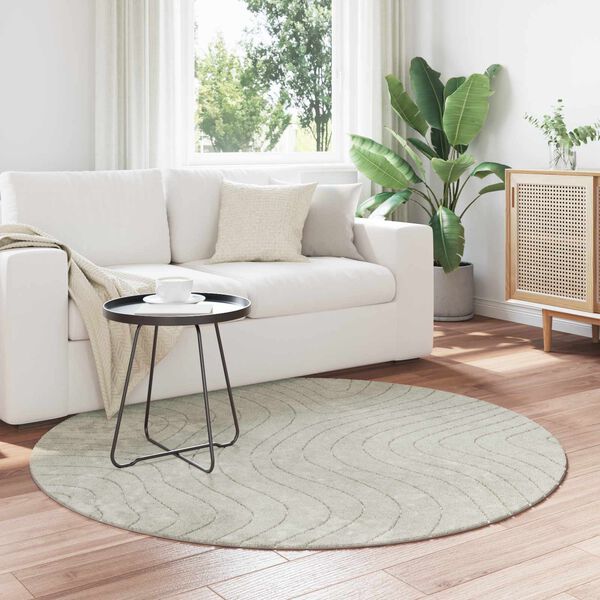 vidaXL Tapis de surface Rond PALMERAS Vert &Oslash; 160 CM Polyester