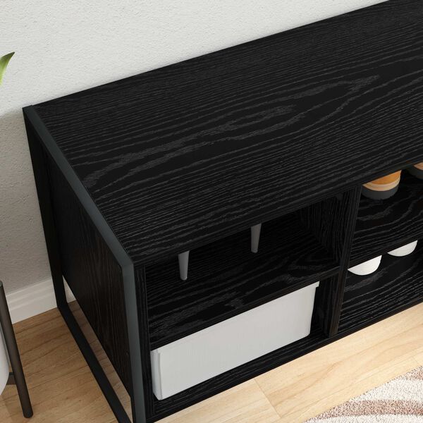 vidaXL Cabinet &agrave; chaussures avec stockage Ch&ecirc;ne noir 60 x 35 x 44 cm