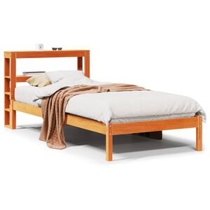 vidaXL Cadre de lit avec t&ecirc;te de lit sans matelas cire marron 90x200cm