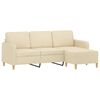 vidaXL Canap&eacute; &agrave; 3 places avec repose-pieds Cr&egrave;me 180 cm Tissu