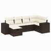 vidaXL Salon de jardin avec coussins 6 pcs marron r&eacute;sine tress&eacute;e