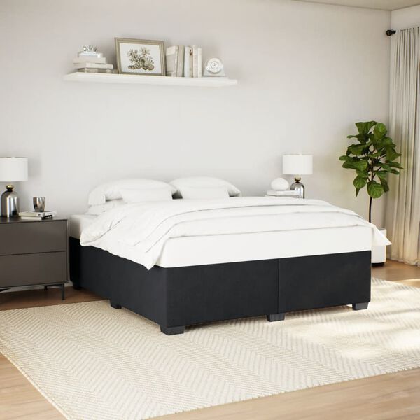 vidaXL Cadre de lit sans matelas noir 200x200 cm velours
