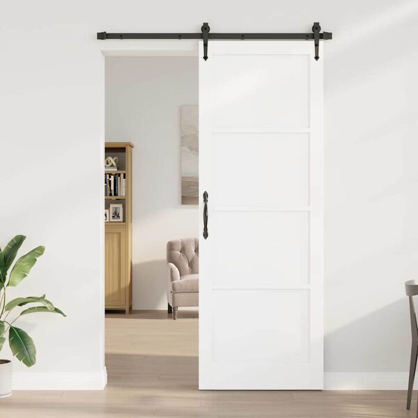 vidaXL Porte coulissante ORKDAL Blanc 83 x 232 cm Bois de pin massif