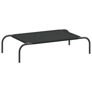 VidaXL Lit sur&eacute;lev&eacute; pour chien noir 90x50x20 cm tissu oxford et acier