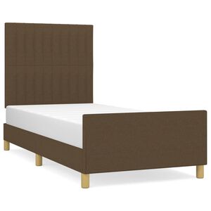 vidaXL Cadre de lit sans matelas marron fonc&eacute; 80x200 cm tissu