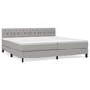 vidaXL Sommier &agrave; lattes de lit avec matelas Gris clair 200x200cm Tissu