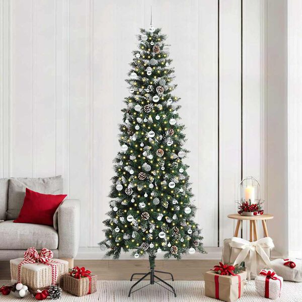 vidaXL Sapin de No&euml;l artificiel Vert 240 cm PVC, plastique et acier