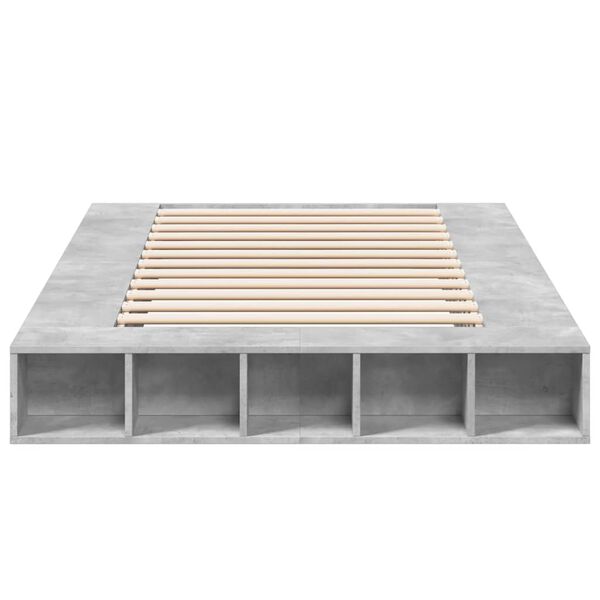 vidaXL Cadre de lit sans matelas gris b&eacute;ton 140x190 cm