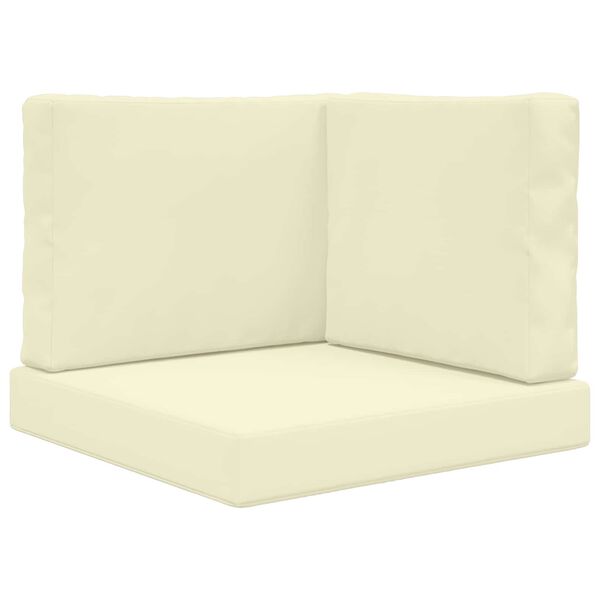 vidaXL Coussin de canap&eacute; d'ext&eacute;rieur 3 pcs Cr&egrave;me Polyester