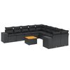 vidaXL Salon de jardin 11 pcs avec coussins noir r&eacute;sine tress&eacute;e