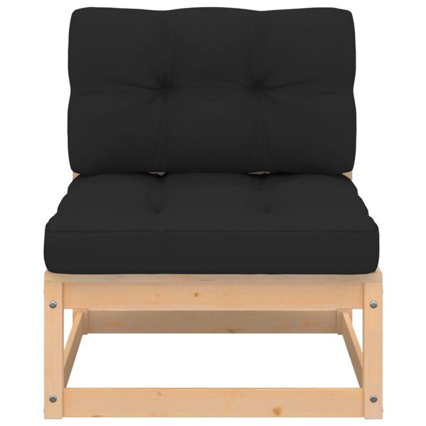 vidaXL Salon de jardin 4 pcs avec coussins Bois de pin massif