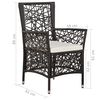 vidaXL Ensemble &agrave; manger de jardin 5 pcs Marron