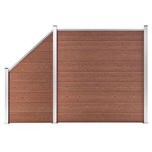 vidaXL Ensemble de cl&ocirc;ture WPC 1 Carr&eacute; + 1 Inclin&eacute; 273x186 cm Marron